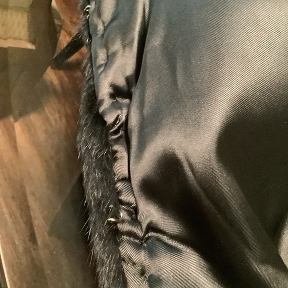 Mademolselle furs vintage L genuine black rabbit fur mob wife quiet luxury coat - Picture 9 of 14